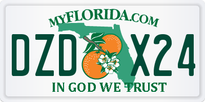 FL license plate DZDX24