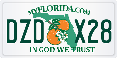 FL license plate DZDX28