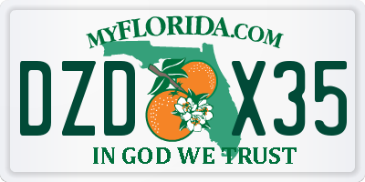 FL license plate DZDX35
