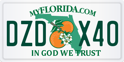 FL license plate DZDX40