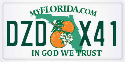 FL license plate DZDX41