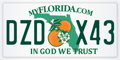 FL license plate DZDX43