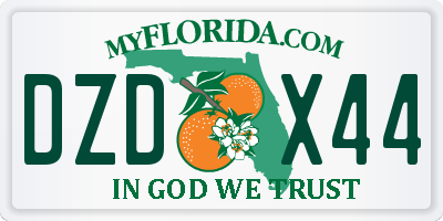 FL license plate DZDX44