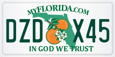 FL license plate DZDX45