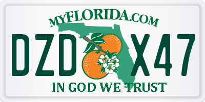 FL license plate DZDX47