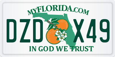 FL license plate DZDX49