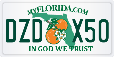 FL license plate DZDX50
