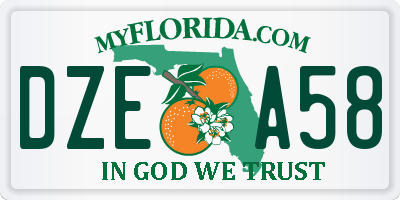 FL license plate DZEA58