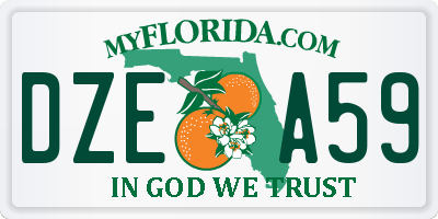 FL license plate DZEA59