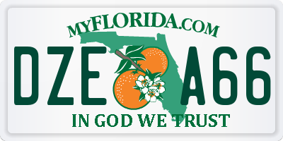 FL license plate DZEA66