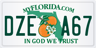FL license plate DZEA67