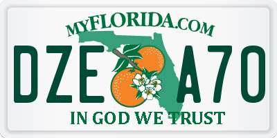 FL license plate DZEA70