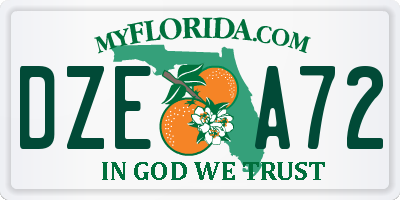 FL license plate DZEA72