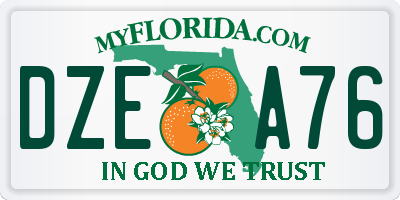 FL license plate DZEA76