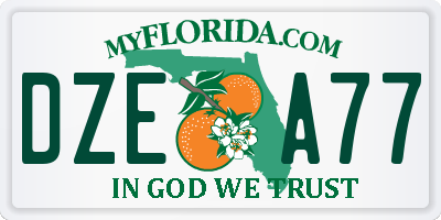 FL license plate DZEA77