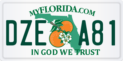 FL license plate DZEA81