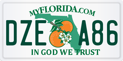 FL license plate DZEA86