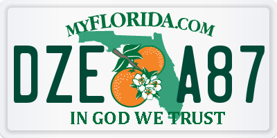 FL license plate DZEA87