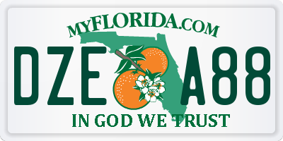 FL license plate DZEA88