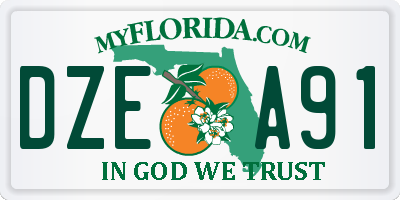 FL license plate DZEA91