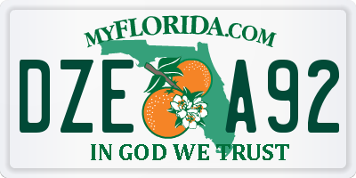 FL license plate DZEA92
