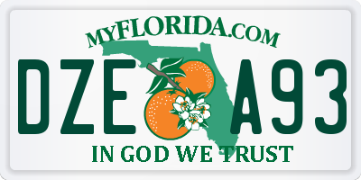 FL license plate DZEA93