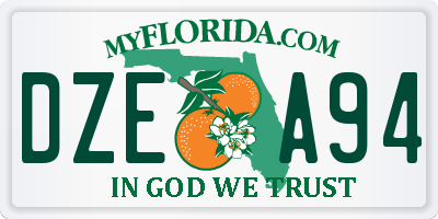 FL license plate DZEA94
