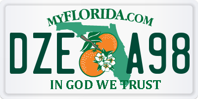 FL license plate DZEA98