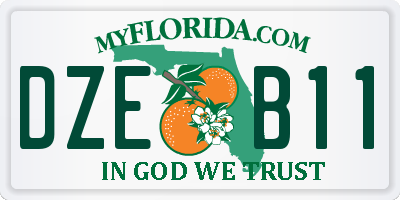FL license plate DZEB11