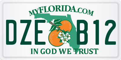 FL license plate DZEB12