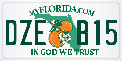 FL license plate DZEB15