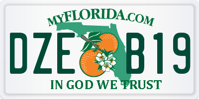 FL license plate DZEB19