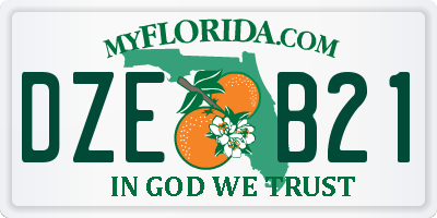 FL license plate DZEB21