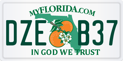FL license plate DZEB37
