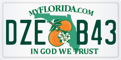 FL license plate DZEB43