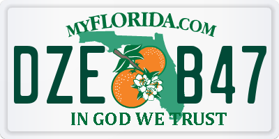 FL license plate DZEB47