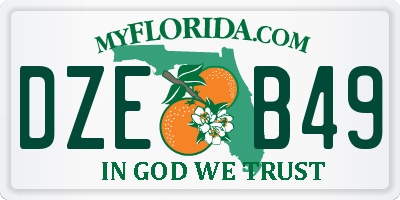 FL license plate DZEB49