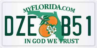 FL license plate DZEB51