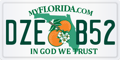 FL license plate DZEB52