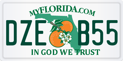FL license plate DZEB55