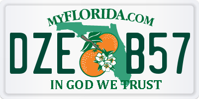 FL license plate DZEB57
