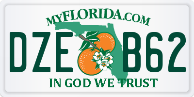 FL license plate DZEB62