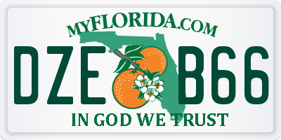 FL license plate DZEB66