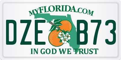 FL license plate DZEB73
