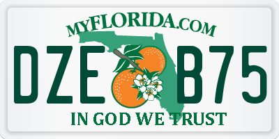 FL license plate DZEB75