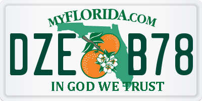 FL license plate DZEB78