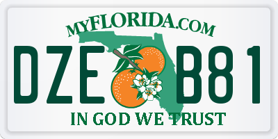 FL license plate DZEB81