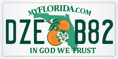 FL license plate DZEB82