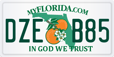 FL license plate DZEB85