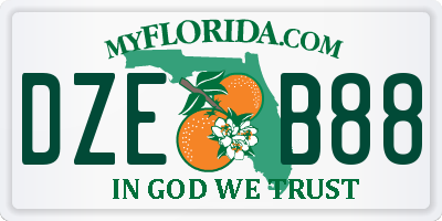 FL license plate DZEB88
